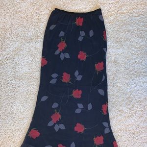 90’s Rose print Maxi skirt